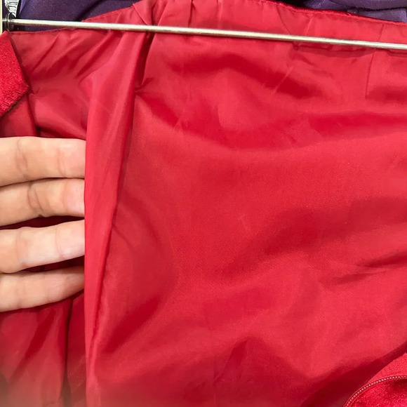 VINTAGE Roberta Party Dress Red Satin Strapless Pleated Bodice - size 5/6 - Picture 14 of 14